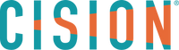 Cision logo with teal and orange colors on a white background